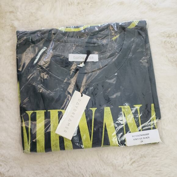 NEW Daydreamer Nirvana Smiley Graphic Band Short Sleeve Tee-Shirt Top - Picture 9 of 16